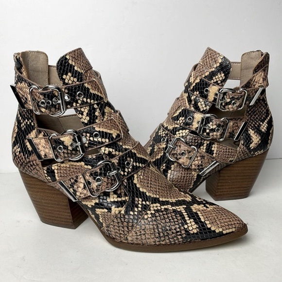 Gianni Bini Jam Out Snake Snake Ankle Boots 8 - Picture 1 of 8